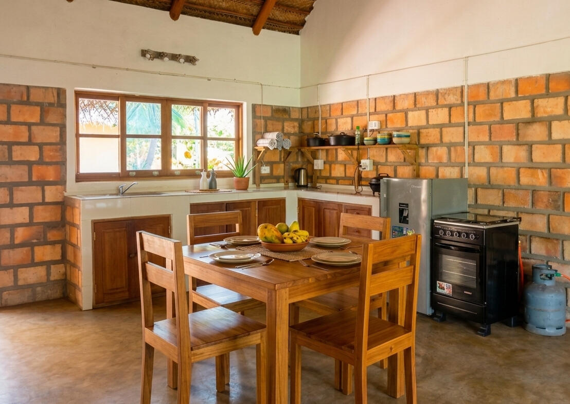 Open plan kitchen in the main villa at Vista Bonita